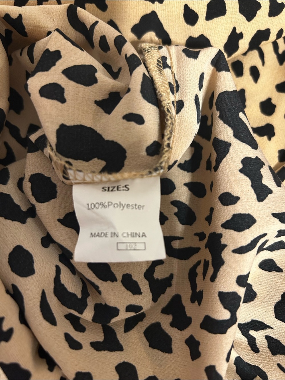 Leopard Print Women’s Small Button Front Tie-Waist Maxi Shirt Dress - Picture 8 of 10